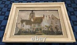 Painting Oil On Panel View On Church Signed Edmond Victor Jamois XIX Eme