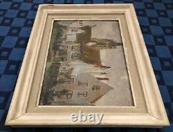 Painting Oil On Panel View On Church Signed Edmond Victor Jamois XIX Eme