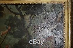Painting / Oil On Wood Gallant Scene Late Nineteenth