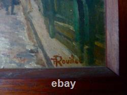 Painting, Oil On Wood, Town Of Morlaix Signed F Rouillet Student Of Léandre No1