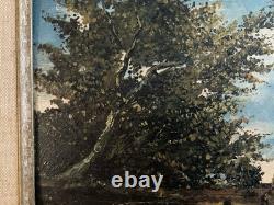 Painting Oil Painting on Peach Cardboard Fisherman Art Frame Montparnasse 1900 Old