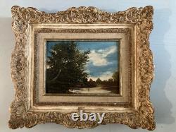 Painting Oil on Peach Cardboard Fisherman Art Frame Montparnasse 1900 Old