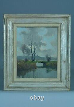 Painting Old Animated Landscape Bay Of Somme Poplar Pierre Courtois Alex. Jacob