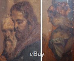 Painting Old Christ St. Barnabas Painting On Wood Sketch Near Goya
