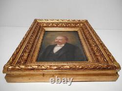 Painting Old Painting 19 Century Portrait Bust Mustachioed Man