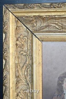 Painting On Wood La Fontaine Frame Dore Old Bel Object Deco Frame Art Nouveau