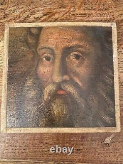 Painting On Wood Portrait Of Man, Perhaps Leonardo Da Vinci