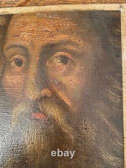 Painting On Wood Portrait Of Man, Perhaps Leonardo Da Vinci