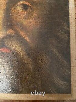 Painting On Wood Portrait Of Man, Perhaps Leonardo Da Vinci