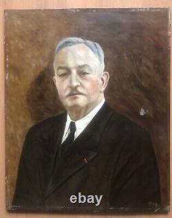 Painting Original Oil Painting By V Simon Portrait Henri Mordacq (1868-1943)