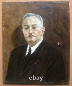 Painting Original Oil Painting By V Simon Portrait Henri Mordacq (1868-1943)