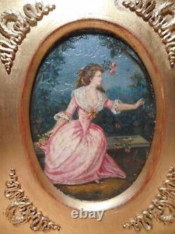 Painting Painting 19 Century Old Woman Madame Dugazon Actress Singer