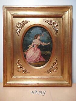 Painting Painting 19 Century Old Woman Madame Dugazon Actress Singer