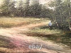 Painting Painting Oil A Bonnaud Panel Landscape Forest Character Xixth