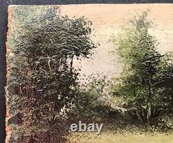 Painting Painting Oil A Bonnaud Panel Landscape Forest Character Xixth