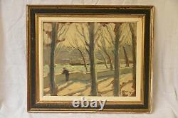 Painting Painting Oil On Wood Landscape (seine Quay, Paris) R. Fleurent