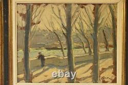 Painting Painting Oil On Wood Landscape (seine Quay, Paris) R. Fleurent