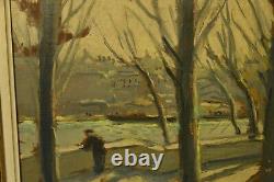 Painting Painting Oil On Wood Landscape (seine Quay, Paris) R. Fleurent