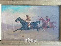 Painting Painting Oil On Wood Theodore Fort 1810-1896 Horse Horse Horses