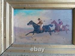 Painting Painting Oil On Wood Theodore Fort 1810-1896 Horse Horse Horses