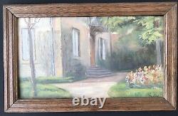 Painting Painting Original Acienne Oil P Muler Landscape Houses Garden XIX