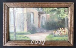 Painting Painting Original Acienne Oil P Muler Landscape Houses Garden XIX