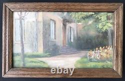 Painting Painting Original Acienne Oil P Muler Landscape Houses Garden XIX