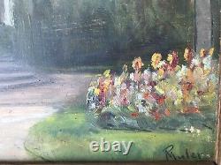 Painting Painting Original Acienne Oil P Muler Landscape Houses Garden XIX