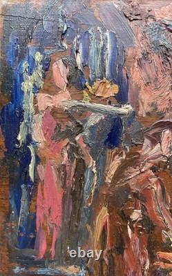 Painting Panel 20th Century Jean Lair Tavern Scene Rare Old Expressionism
