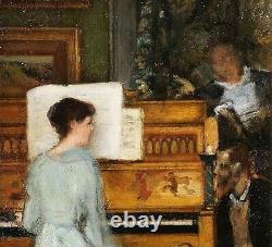 Painting, Piano, Music, Impressionism, Interior Scene, France