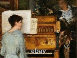 Painting, Piano, Music, Impressionism, Interior Scene, France