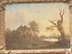 Painting Signed Charles Towne Rest Near Pond Oil Painting On Wooden Panel