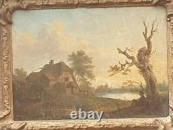 Painting Signed Charles Towne Rest Near Pond Oil Painting On Wooden Panel