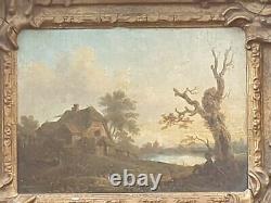 Painting Signed Charles Towne Rest Near Pond Oil Painting On Wooden Panel