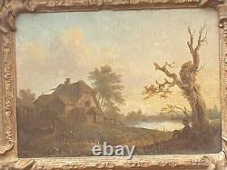 Painting Signed Charles Towne Rest Near Pond Oil Painting On Wooden Panel