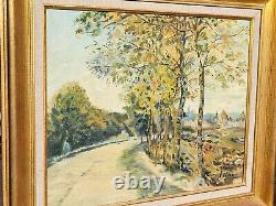 Painting Signed J Peraini Landscape Nature Painting Oil On Wood Panel