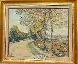 Painting Signed J Peraini Landscape Nature Painting Oil On Wood Panel