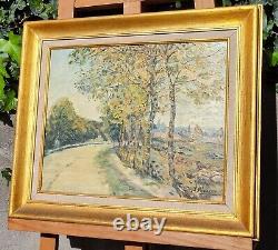 Painting Signed J Peraini Landscape Nature Painting Oil On Wood Panel