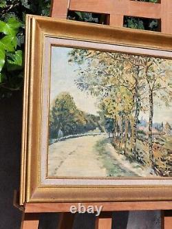 Painting Signed J Peraini Landscape Nature Painting Oil On Wood Panel