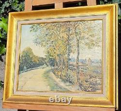 Painting Signed J Peraini Landscape Nature Painting Oil On Wood Panel