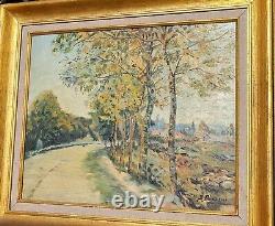 Painting Signed J Peraini Landscape Nature Painting Oil On Wood Panel