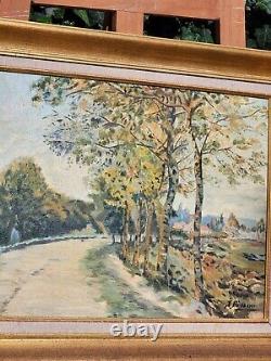 Painting Signed J Peraini Landscape Nature Painting Oil On Wood Panel