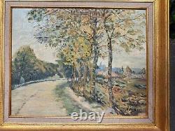 Painting Signed J Peraini Landscape Nature Painting Oil On Wood Panel