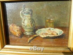 Painting Still Life With Blue Mug François Adolphe Grison (1845-1914)