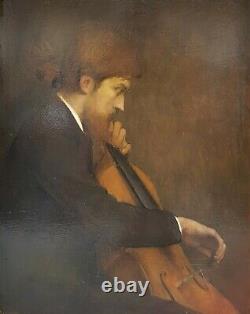 Painting Symbolist Dupont Cellist Musician Player Cello 19th