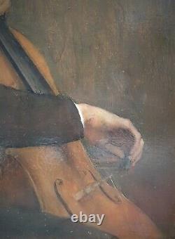 Painting Symbolist Dupont Cellist Musician Player Cello 19th