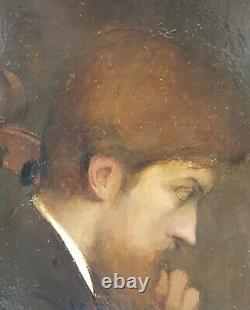 Painting Symbolist Dupont Cellist Musician Player Cello 19th