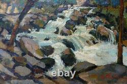 Painting Table Oil On Canvas R. Thuillier Torrent Cubist Wood Fauviste