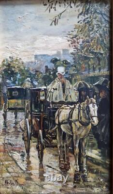 Painting Table Paris Horse-drawn Carriage