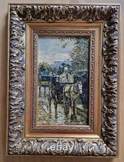 Painting Table Paris Horse-drawn Carriage